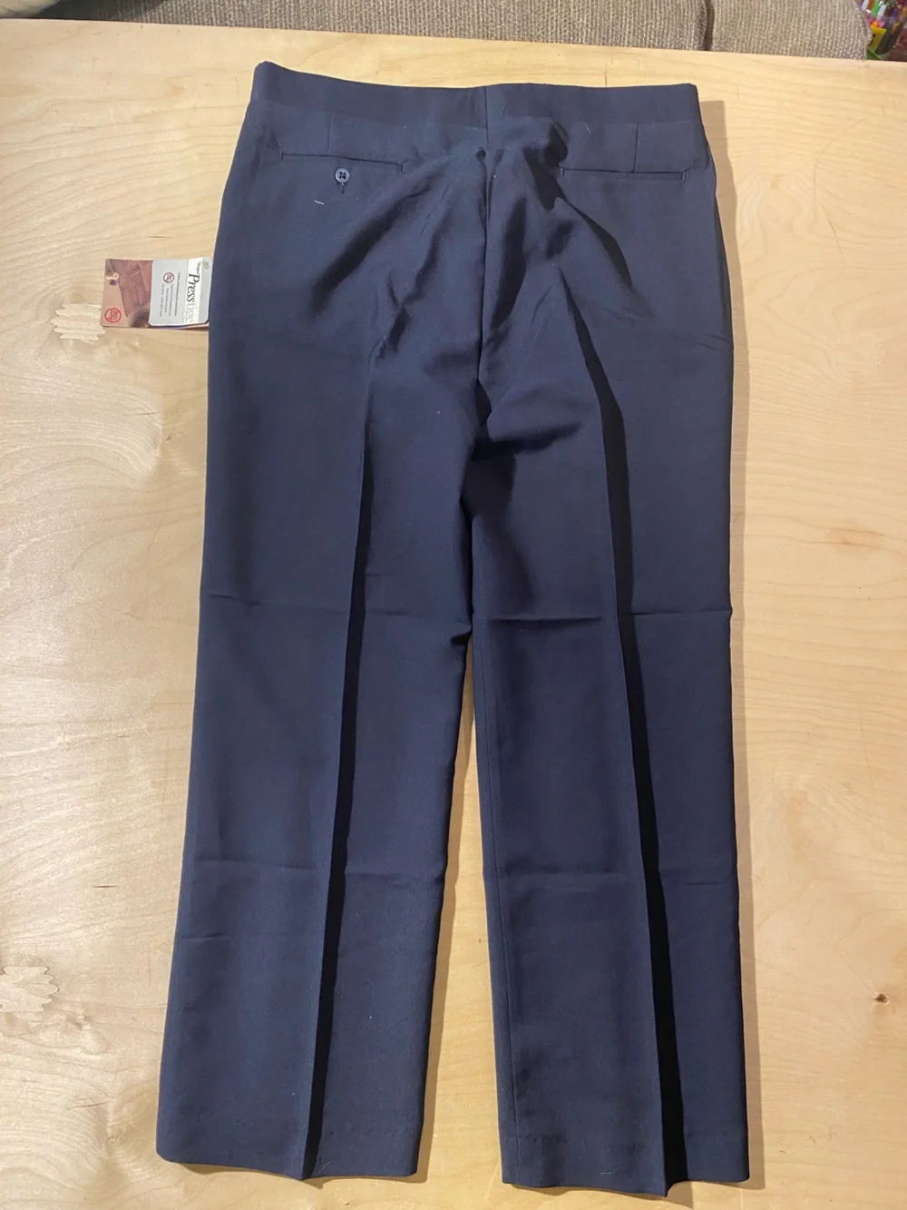 Haggar Presstige Men's Navy Dress Pants - Classic Straight Fit 38 x 32 (SW)
